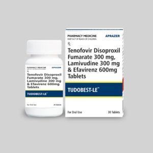 TUDOBEST-LE - Tenofovir Disoproxil Fumarate 300 mg , Lamivudine 300 mg , Efavirenz 600 mg Tablet-0