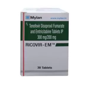 Ricovir - EM  - Tenofovir Disoproxil Furmarate and Emtricabine Tablet IP 300 mg/200 mg